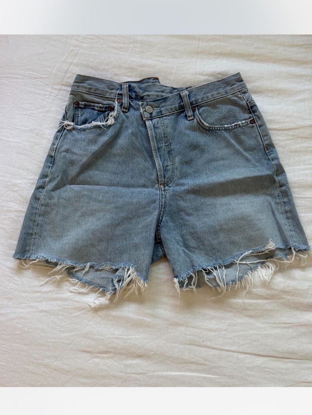 AGOLDE Criss Cross Denim Shorts